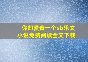 你却爱着一个sb乐文小说免费阅读全文下载