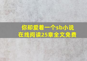 你却爱着一个sb小说在线阅读25章全文免费