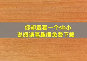 你却爱着一个sb小说阅读笔趣阁免费下载