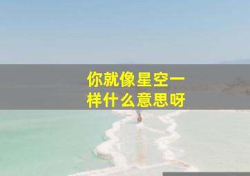 你就像星空一样什么意思呀