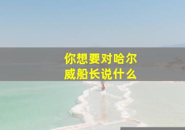 你想要对哈尔威船长说什么