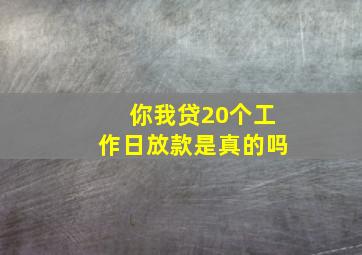 你我贷20个工作日放款是真的吗