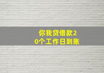 你我贷借款20个工作日到账