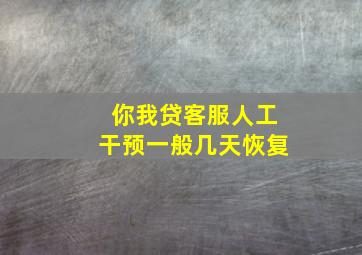 你我贷客服人工干预一般几天恢复