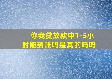 你我贷放款中1-5小时能到账吗是真的吗吗