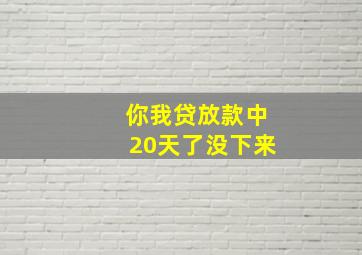 你我贷放款中20天了没下来