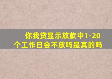 你我贷显示放款中1-20个工作日会不放吗是真的吗