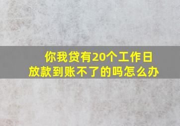 你我贷有20个工作日放款到账不了的吗怎么办