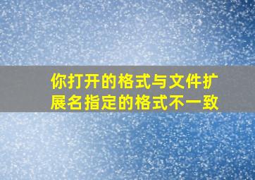 你打开的格式与文件扩展名指定的格式不一致