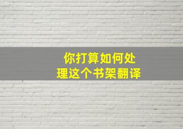 你打算如何处理这个书架翻译