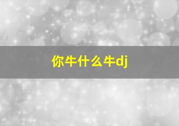 你牛什么牛dj