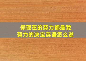 你现在的努力都是我努力的决定英语怎么说