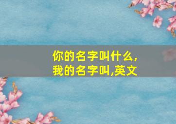 你的名字叫什么,我的名字叫,英文