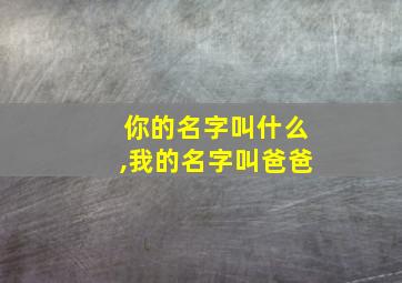 你的名字叫什么,我的名字叫爸爸