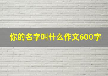 你的名字叫什么作文600字