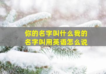 你的名字叫什么我的名字叫用英语怎么说