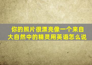 你的照片很漂亮像一个来自大自然中的精灵用英语怎么说