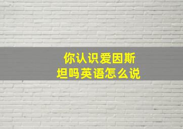 你认识爱因斯坦吗英语怎么说