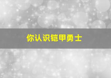 你认识铠甲勇士