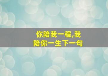 你陪我一程,我陪你一生下一句