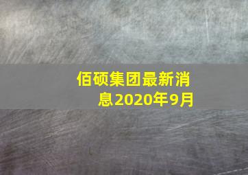 佰硕集团最新消息2020年9月