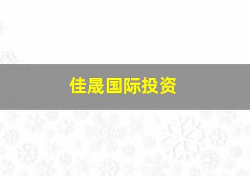 佳晟国际投资