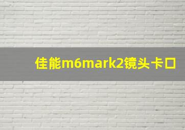 佳能m6mark2镜头卡口