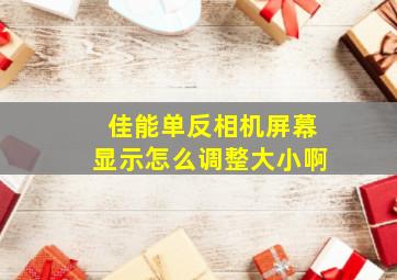 佳能单反相机屏幕显示怎么调整大小啊