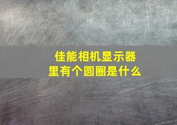 佳能相机显示器里有个圆圈是什么