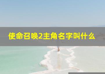 使命召唤2主角名字叫什么