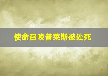 使命召唤普莱斯被处死