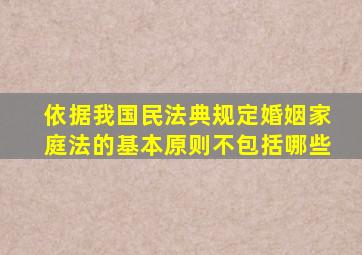 依据我国民法典规定婚姻家庭法的基本原则不包括哪些