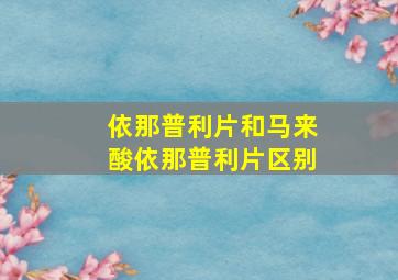 依那普利片和马来酸依那普利片区别