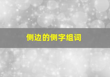 侧边的侧字组词