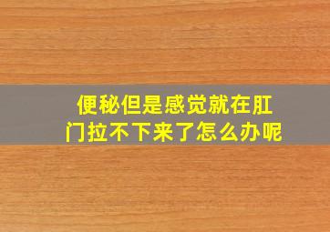 便秘但是感觉就在肛门拉不下来了怎么办呢