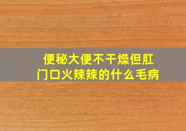 便秘大便不干燥但肛门口火辣辣的什么毛病