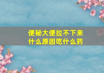 便秘大便拉不下来什么原因吃什么药