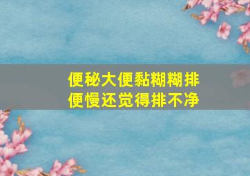 便秘大便黏糊糊排便慢还觉得排不净