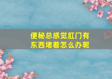 便秘总感觉肛门有东西堵着怎么办呢