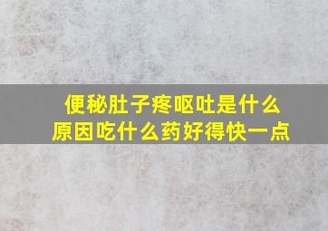 便秘肚子疼呕吐是什么原因吃什么药好得快一点