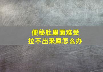 便秘肚里面难受拉不出来屎怎么办