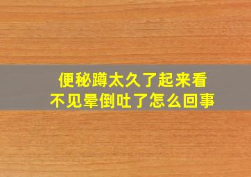 便秘蹲太久了起来看不见晕倒吐了怎么回事