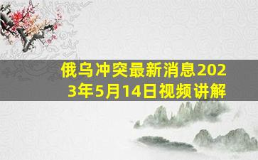 俄乌冲突最新消息2023年5月14日视频讲解