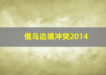 俄乌边境冲突2014