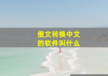 俄文转换中文的软件叫什么