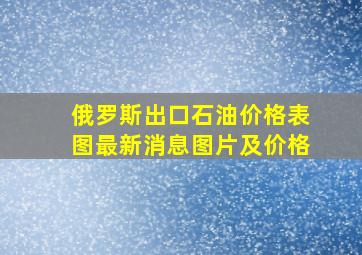 俄罗斯出口石油价格表图最新消息图片及价格