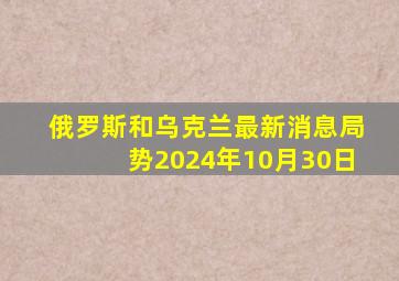 俄罗斯和乌克兰最新消息局势2024年10月30日