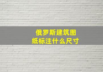 俄罗斯建筑图纸标注什么尺寸