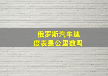 俄罗斯汽车速度表是公里数吗