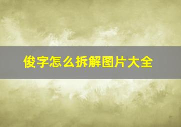 俊字怎么拆解图片大全